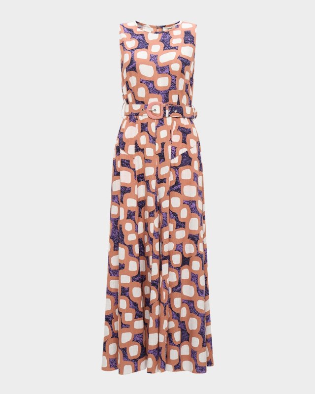 Elliot Belted Abstract-Print Midi Dress